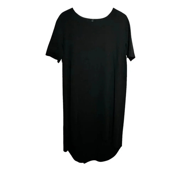 COS Women's Silky Black Short Sleeve Dress Back Ruffle Size 6 relaxed fit - Picture 10 of 10